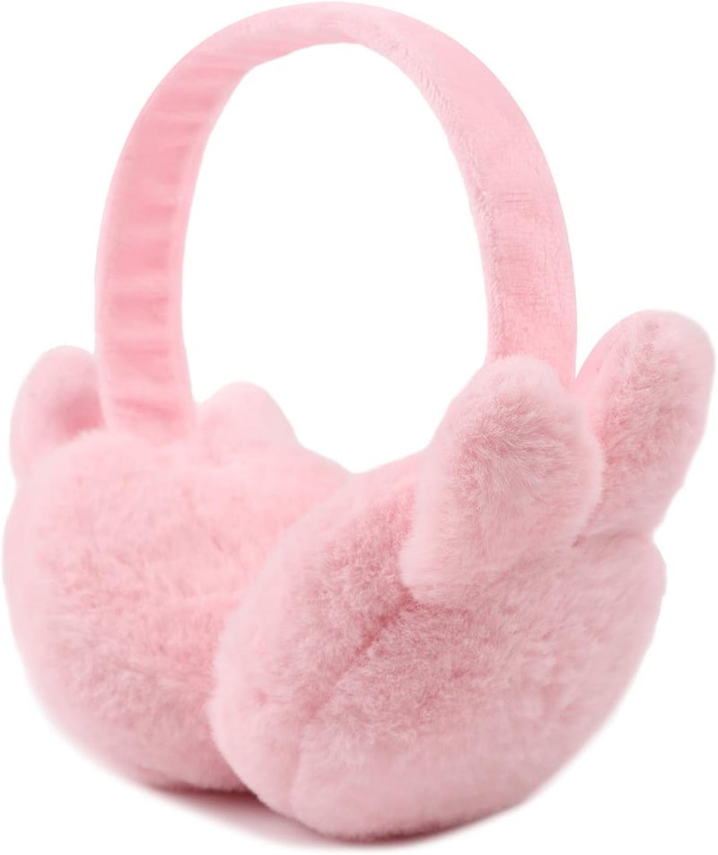Peecabe Winter Kids Earmuffs Warm Girl Ear Muffs For Toddler Kid Children Earmuff with Cat Ears Girls Ear Warmer (Pink Bunny) - Image 1